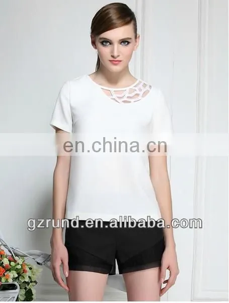new 2014 spring Blank round neck short sleeve custom plain Fabric t-shirt female loose T-shirt garment alibaba china model-712