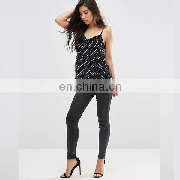2016 Custom Pretty Cami Top in Spot Print Fashion Blouse for Women