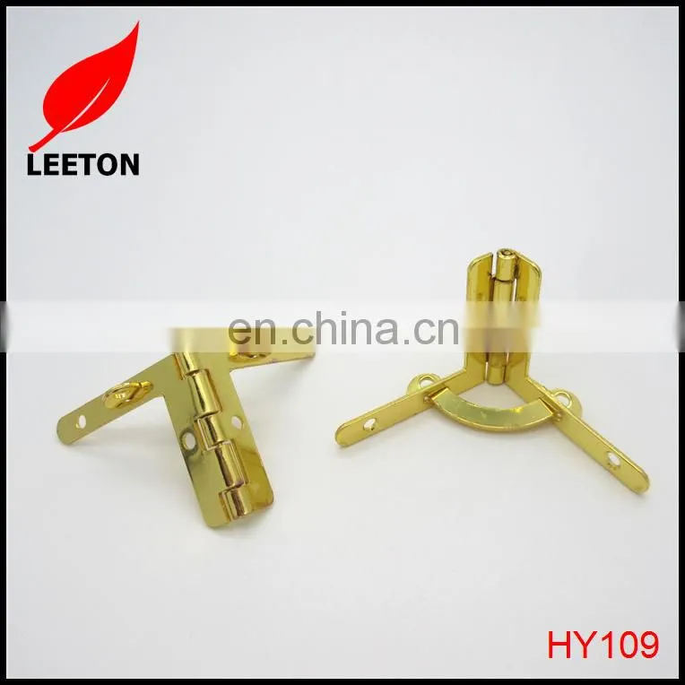 Factory supply shiny gold quadrant hinge for wooden boxes