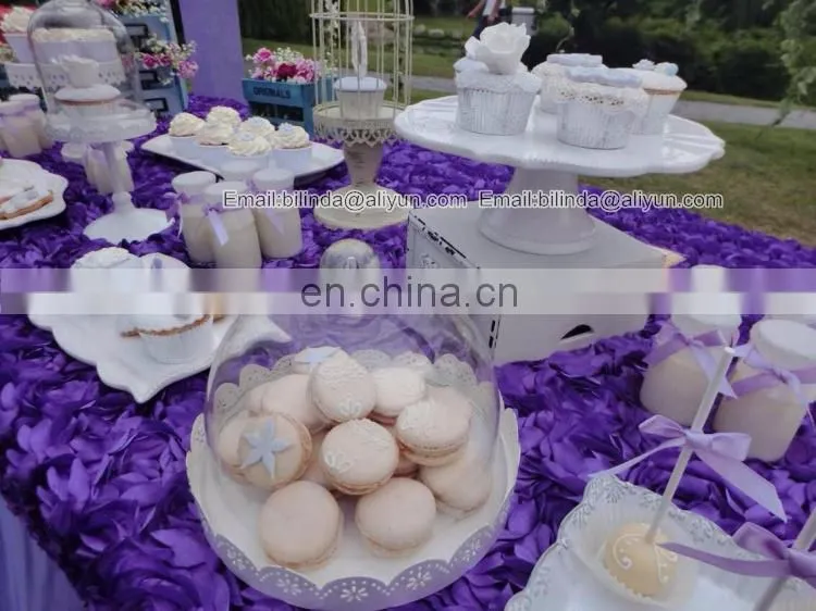luxurious Wedding/Restaurant rosette Table Cloth with satin cloth