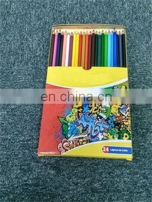 High Quality Stationery 7 " Triangular Color Plastic Pencil 24pcs Set With Sharpener