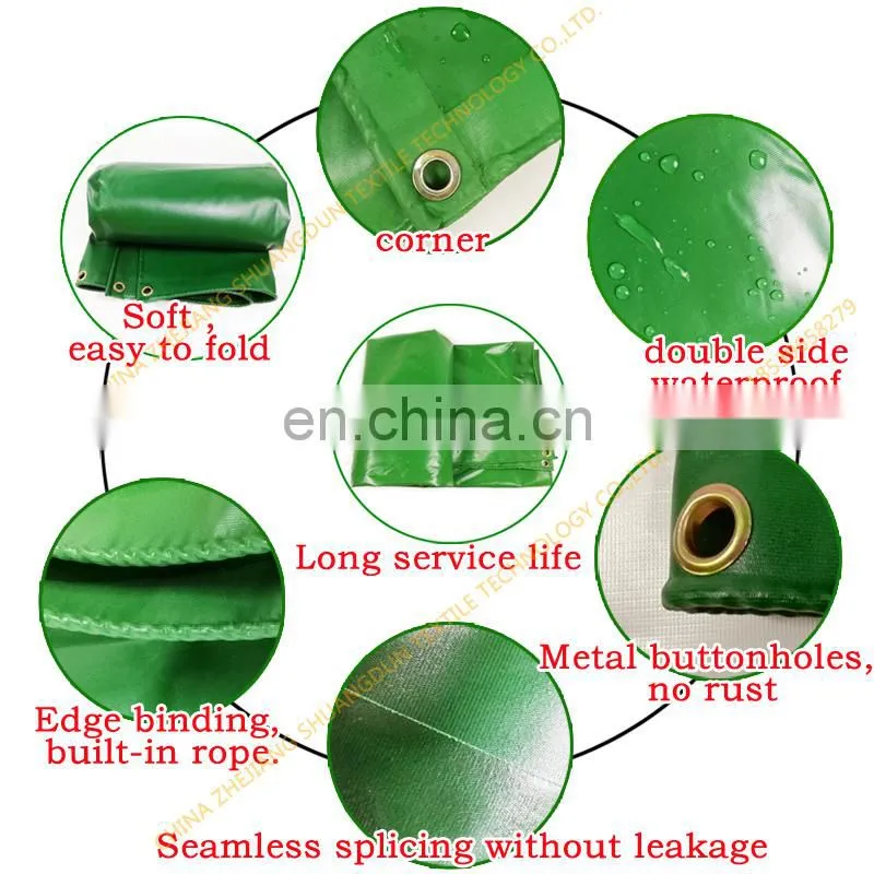 Rainproof canvas waterproof tarpaulin cover cargo tarpaulin green blue PVC coated fabric