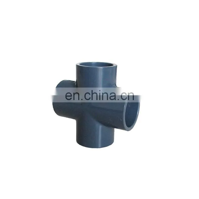 ASTM SCH80 gray color UPVC cross 6" for water supply