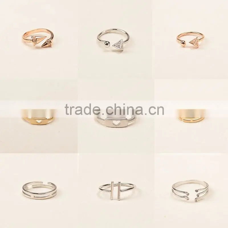 2016 popular fancy artificial finger rings for girls 925 silver full finger rings