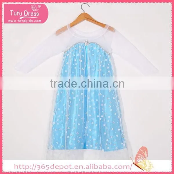 Lace decoration two layers long sleeve ankle-length gauze dress halloween costume