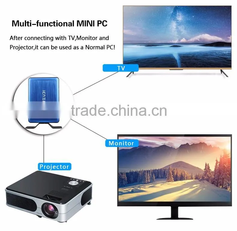 Embedded wifi module mini pc for virtualization thin pc brand new port 1080p for gaming and movie