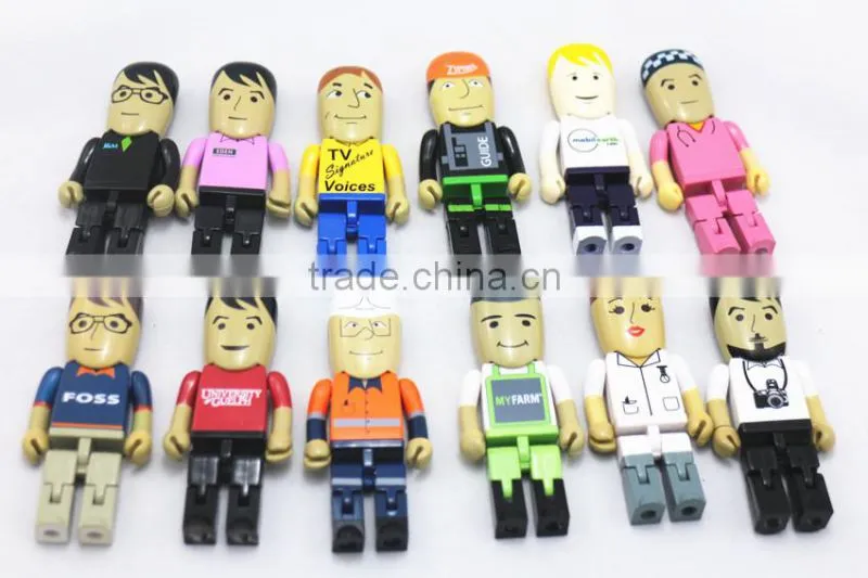 Custom plastic people Robot usb stick key drives 32gb