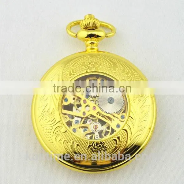 Golden Plated Watch Mechanica Reloj De bolsillo