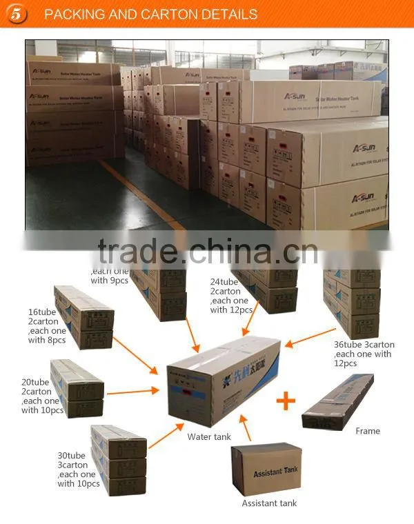 2013 hot selling compact non-pressure solar hot water heater system with feeder tank