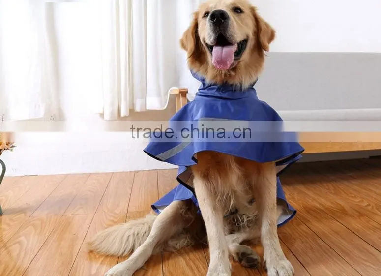 waterproof PU reflective tage large size pet raincoat dog