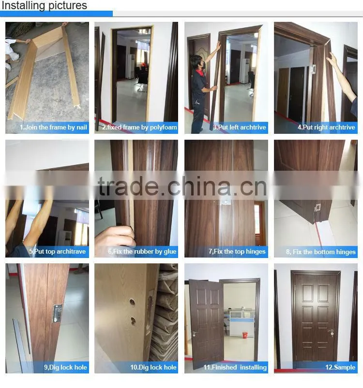 BG-SW305-2 wooden door polish design/ wood wrought iron entry door/ wood door pictures