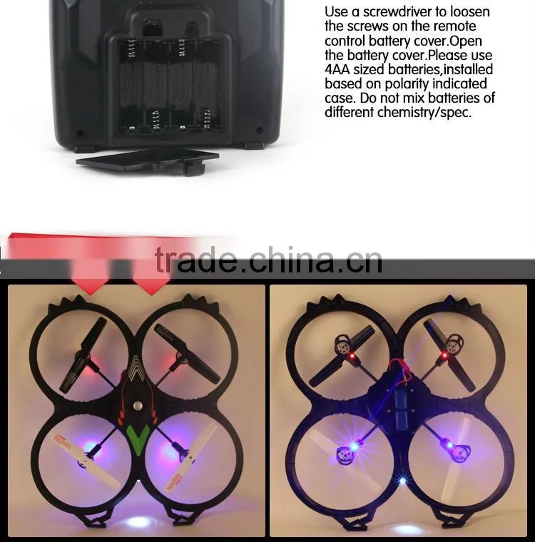 New Arrived model aircraft 2.4G 6 Axis 4 Channel RC quadrocopter with lights UFO RC drone with desirable camera