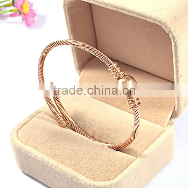 2016 jewelry stainless steel bangle rose gold plated bracelet