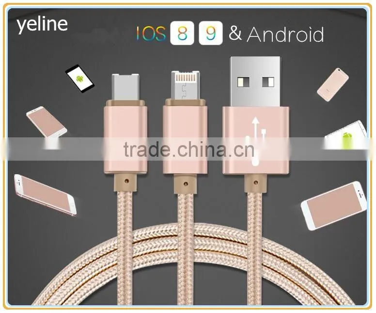 Dual sided differ OTG plug cotton weave cable for MOTO X/E/G