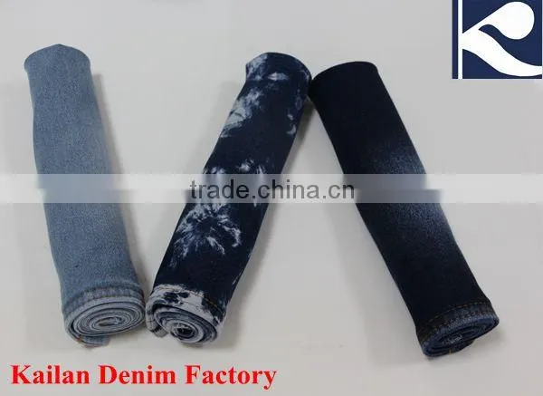KC-834-12T 340g Twill Terry Indigo Black Knitted Denim Fabric