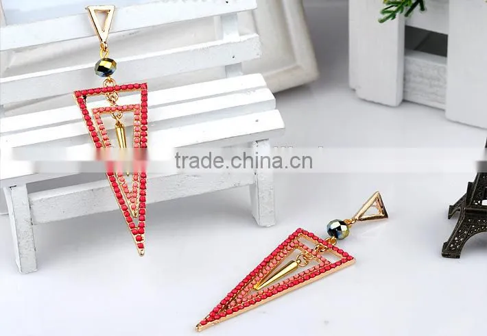 Long triangle earrings triangle shape stud earrings fashion triangle dangle earring