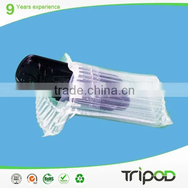 fragile product air bag ,plastic air cushion bag for dark-red enameled pottery,air column bag