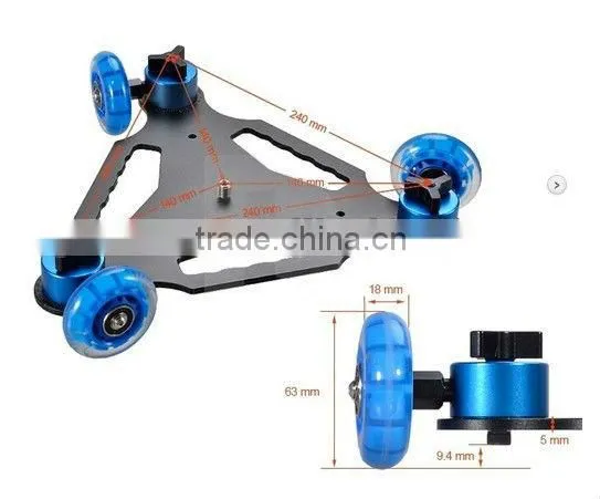 3 wheel Desktop Floor Table Video Slider Track Dolly Car for DSLR Camera,camera track slider
