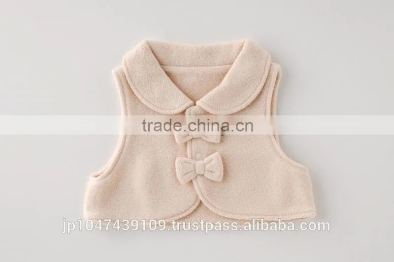 Japanese wholesale products high quality cute ribbon baby vests winter clothes kids wear toddler clothing children infant