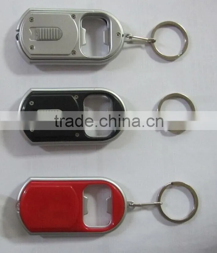 mutil color keychain bottle opener with led light key chain