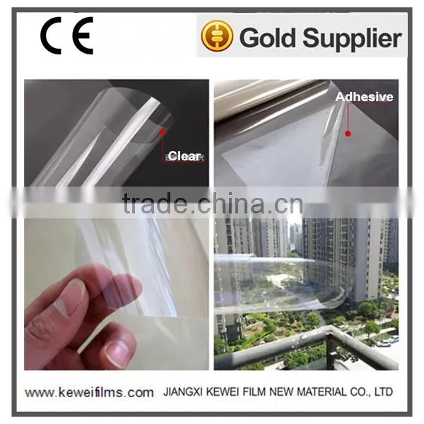 Transparent 85% clear color 2mil film for home window glass