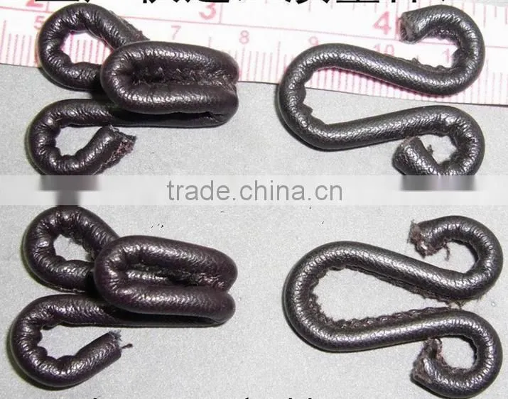 Real Leather Covered Hook and Eyes Closures