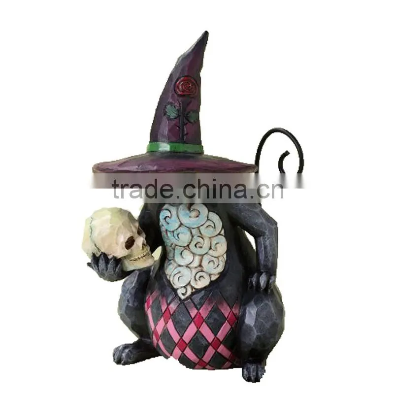 7-3/4-Inch Halloween Decor Polyresin Cat Figurine