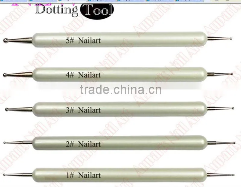2014 NEW,double end Nail dotting tool kit,13cm, 5pcs/set