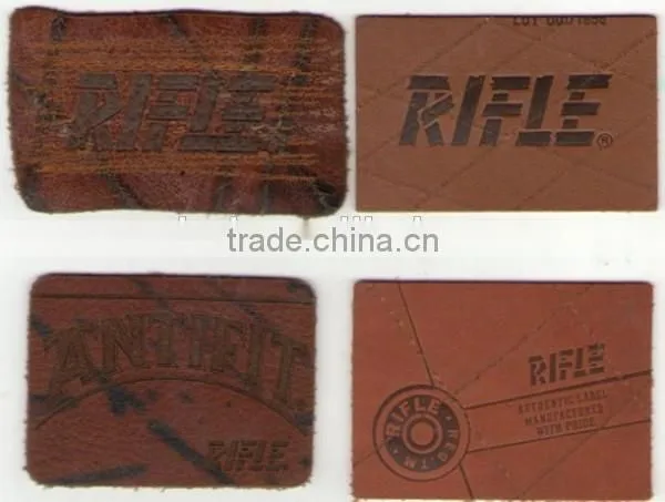 2015 Newest High Quality Custom Embossed Jeans Leather Patch