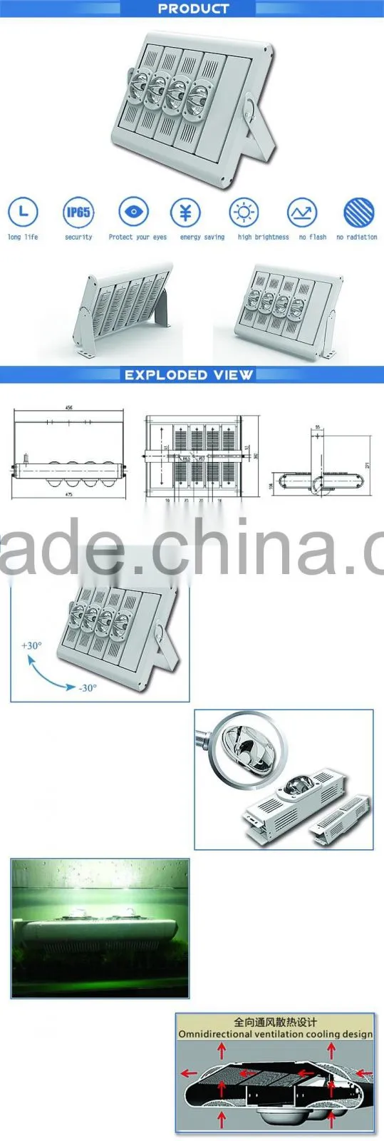 new 2016 160W LED project light 30watt,40,50,60,80,90,100,120,150,180,200watts