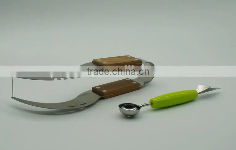Watermelon Slicer Tongs and Double Melon Baller &carver - Top Rated Premium Stainless Steel Watermelon Corer, Cutter, Knife
