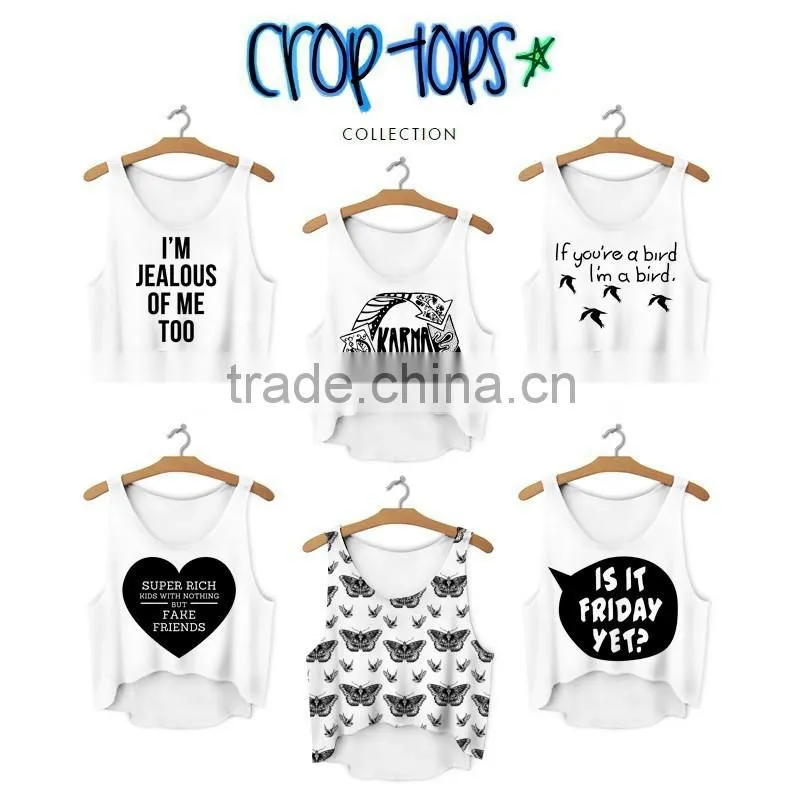 Aztec style Wholesale Logo Print Custom Ladies Summer Short bulk tank top