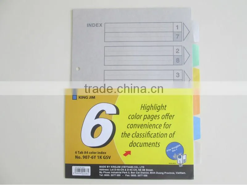 Index Paper 5 tabs 907-6Y1KGSV