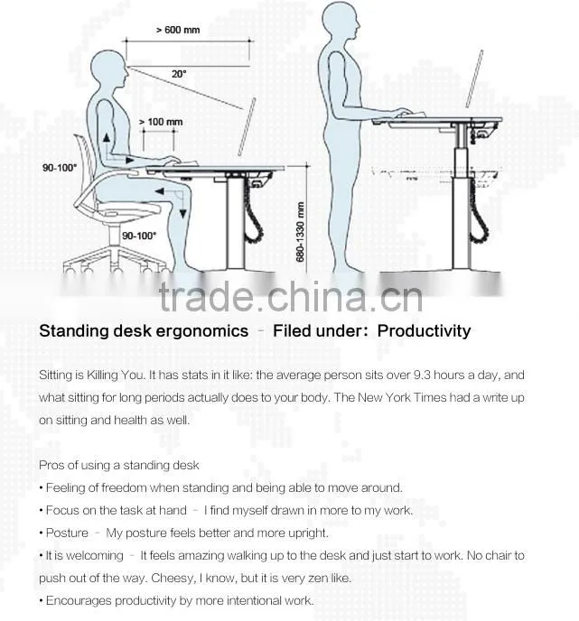 super funky manual crank height adjustable table
