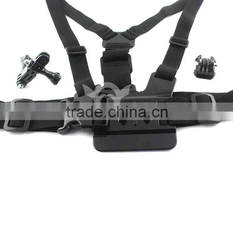 A Model:chest body stra chest belt for Gopro Hero 2/3/3+/4/4 Session, gopro accessories with 3-way adjustment base
