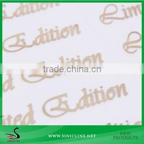 Sinicline Golden Color Heat Transfer Label for Women Fashion Clothing