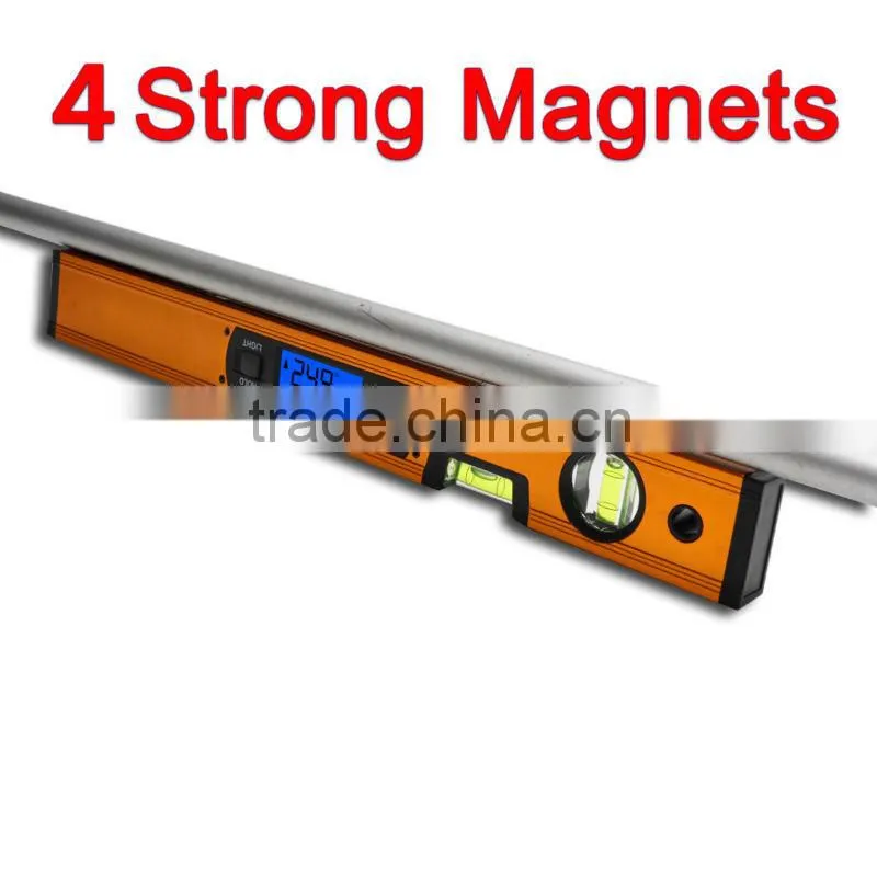 Digital Level 360 Degree Range Angle Finder Spirit Level Upright Magnets Golden Color Inclinometer