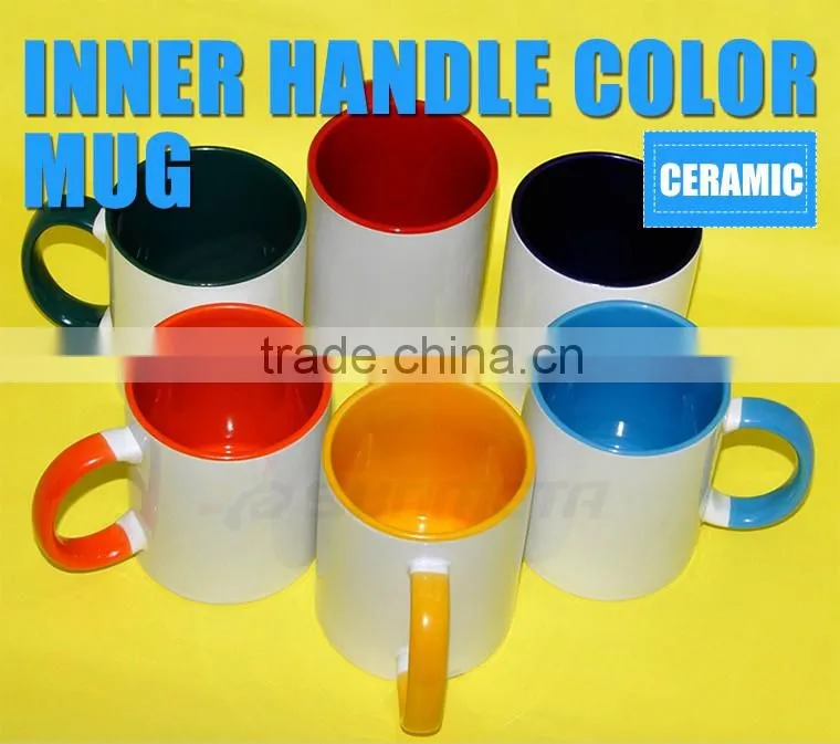 Sunmeta 11oz sublimation mug sublimation mug factory inner handle color mug SKB06