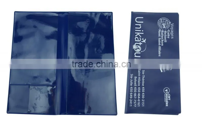 CMYK Printing PVC Ticket Holder with Two Clear Pocket