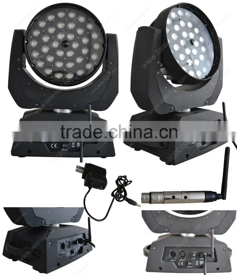 wash 36pcs touch screen led moving head zoom light withTransmiter & Receiver 4in1/5in1/6in1 wireless dmx moving head light