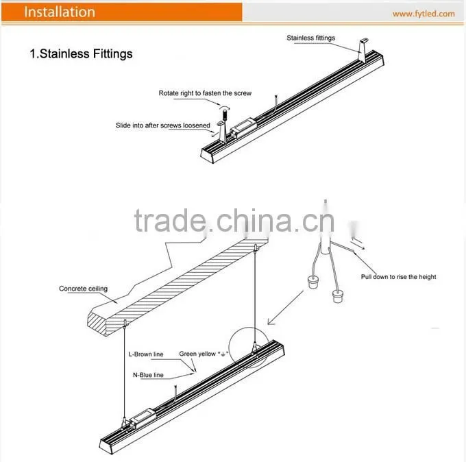 High bay fixture 60W led tube light IP65