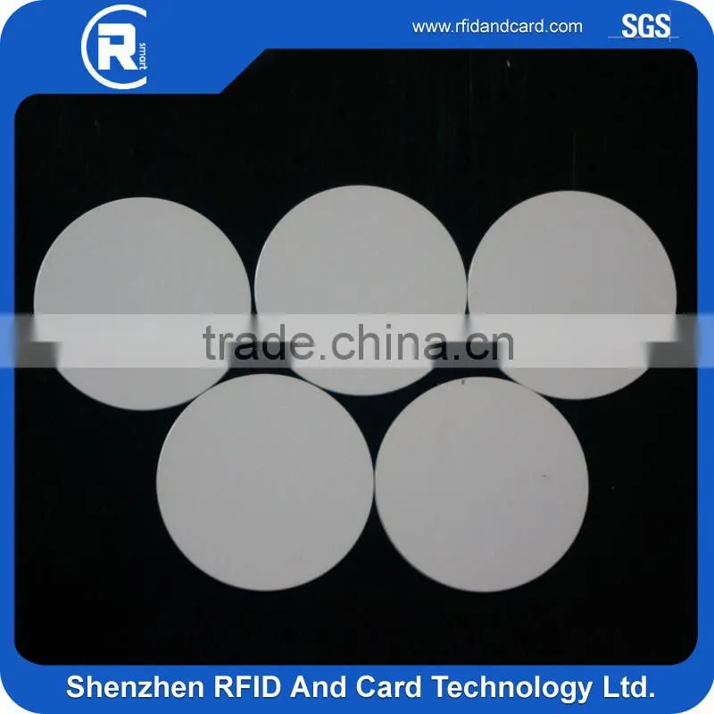 MIFARE Ultralight EV113.56MHz Coin PVC card / RFID Tag/DIS CARD With 3M adhesive
