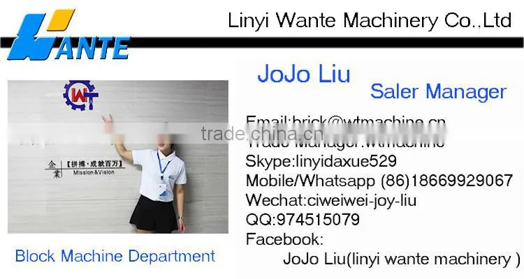 2015 China Block Machinery New WT10-15 used egg laying block machine