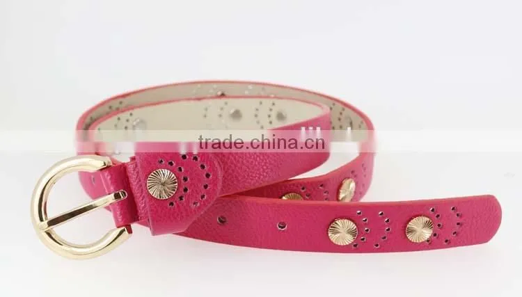 2015 Women's fashion pu studded beads belt for jeans with metal beads in yiwu
