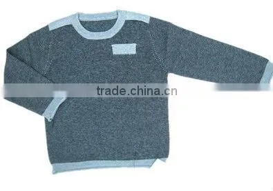 sweater knit new design for kids dark grey heather pullover children wool sweater