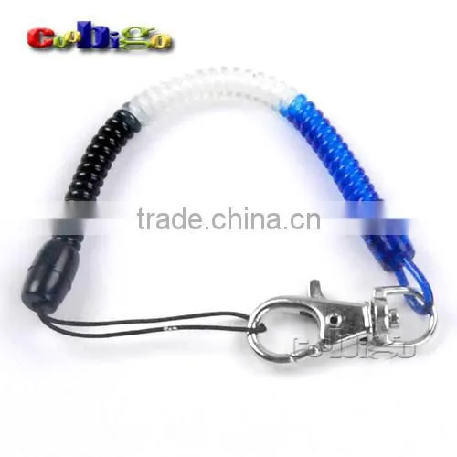 8-1/2"(215mm) Mix Color Expandable Coil With Metal Hook for Mobile Phone Straps #FLQ062B(Mix-s)