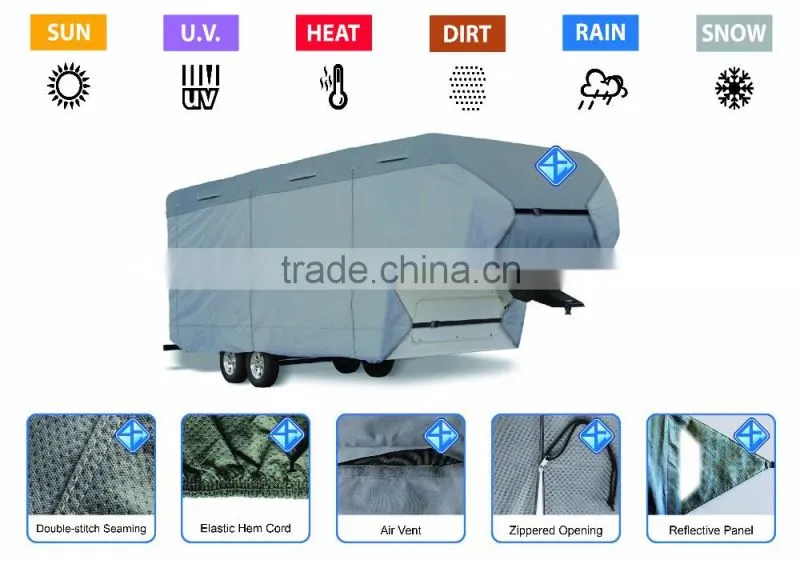 Breathable White Deluxe 26' - 29' Length 5th Wheel RV Cover