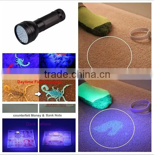 Dry Battery Power Source 51 LED UV Handheld Flashlight With 3 AA Batteries