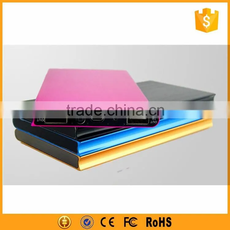 Full capacity super thin metal power bank 12000mah with smart board