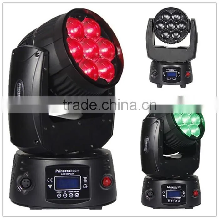 Best price 7*12w zoom moving head light RGBW 4IN1led moving head light